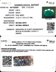 6.69/CT Natural Panna Stone with Govt. Lab Certificate-1665